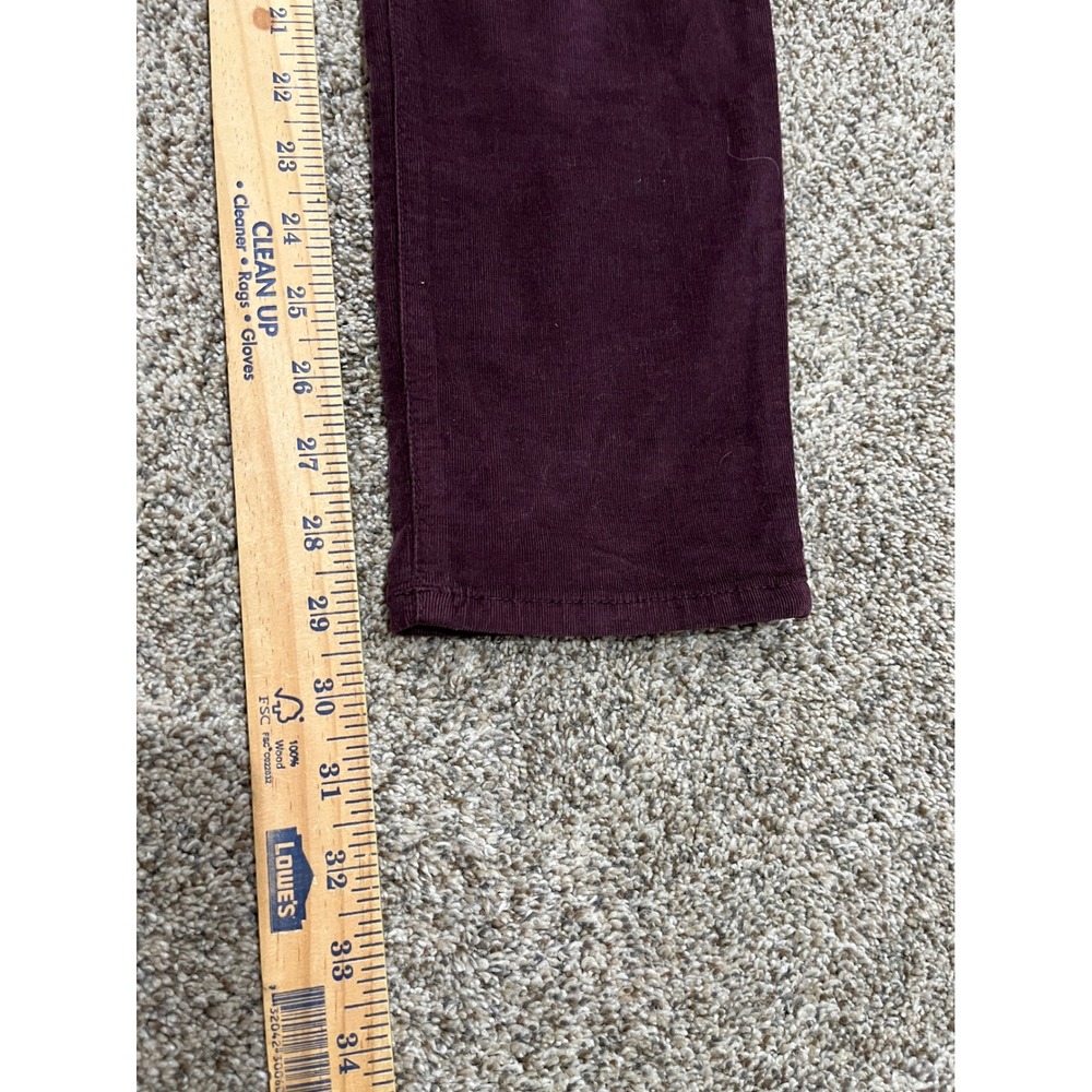True Religion Burgundy Corduroy Slim Fit Pants Womens 29‎ Plum Purple Stretch - Picture 5 of 9